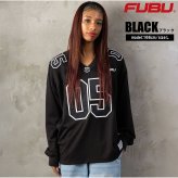 FUBU フブ ゲームシャツ メンズ レディース fam-62713 フットボールシャツ 長袖 Vネック ナンバリング 迷彩 チョコチップ カモフラ ロンT オーバーサイズ ストリート ヒップホップ ダンス カジュアル M L XL XXL 2026FW Karlas