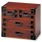 木製金具付三段四ツ引 インテリア 漆器 盆 カタログギフト 景品 粗品