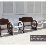 車輪ベンチ 1100 二人掛け 天然木 木製 椅子 チェア 玄関 庭 バルコニー ウッドデッキ 屋外 小型 ガーデニング フラワー プランター台 おしゃれ カントリー ブリティッシュ 北欧 ナチュラル 家具 新生活