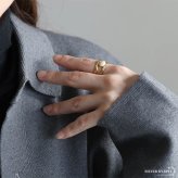 ステンレス 一粒 パールリング ゴールドリング ワイドリング 幅広 ゴールド 18K GP フリーサイズ レディース 女性 指輪 金属アレルギー対応