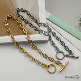 ステンレス マンテルネックレス アンカー チェーンネックレス 18KGP ゴールド シルバー シンプル 存在感 メタル お洒落 錨 レディース 女性 金属アレルギー対応