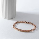 ハワイアンジュエリー ブレスレット つけっぱなし レディース 刻印 ステンレス 金属アレルギー ブランド 大人 プレート スクロール 波 ローズゴールドカラー ハワジュ 金アレ サージカルステンレス クリスマス 誕生日 記念日 母の日 プレゼント テラグラティア Terra-gratia【gbss132rg】単品