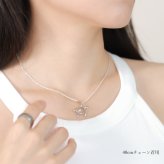 ハワイアンジュエリー ネックレス シルバー925 ホヌ ウミガメ Mサイズ お守り ロジウムコーティング シンプル ラッピング チェーン 長さ 選べる ハロウィン 【品番：CG-009-11-02】