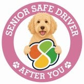 カーサイン 高齢者マーク SENIOR SAFE DRIVER ラブラドゥードル ステッカー シール 直径13cm 肉球 日本製 車