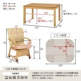 ダイニングコタツ６点セット シェルタポカ-6S こたつ:(約)幅120×奥行80×高さ64/69cm、ふとん:(約)幅120×奥行80×高さ70cm、チェアー:(約)幅55×奥行62×高さ85×座面高43.5cm 省スペース ナチュラル 天然木 組立式