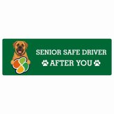 カーサイン 高齢者マーク SENIOR SAFE DRIVER 土佐犬 ステッカー シール 長方形 15x5cm 肉球 日本製 車
