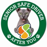 カーサイン 高齢者マーク SENIOR SAFE DRIVER ユークレニアンレフコイ マグネット 強力 直径13cm 肉球 日本製 車 ステッカー