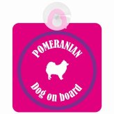 Pomeranian ポメラニアン ピンク＆パープル 車 窓ガラス 吸盤タイプ DOG IN CAR かっこいい おしゃれ 犬 シルエット アメ雑風 カラフル ドッグインカー ドッグオンボード 安全対策 セーフティサイン デコ 外出 ドライブ カーサイン 吸盤