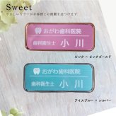 【ロゴOK】Luna 高級 金属名札 メタル プレート ネームプレート 名札 穴が開かない ホテル 会社 病院 オフィス クリニック カフェ お店 受付 ネームタグ クリップ バッジ ゴールド シルバー 60mm×25mm 【デザイン作成費込 aiデータ入稿OK】