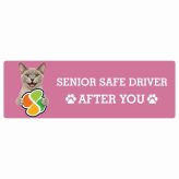カーサイン 高齢者マーク SENIOR SAFE DRIVER ヨーロピアンバーミーズ ステッカー シール 長方形 15x5cm 肉球 日本製 車