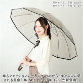 WPC ワールドパーティ 長傘 ビニール傘 通販 長雨傘 透明 グラスファイバー 太め グリップ 手開き 錆びにくい UNISEX PLASTIC 12K 12本骨 多骨 耐風 風に強い 大きめ 大きい 巻きやすい レディース メンズ 男女兼用 ユニセックス