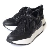 ルコライン スニーカー ルコライン 靴 RUCO LINE RUCO-021BK PIZZO CALF PU レース生地 合皮 ブラック 黒 Rマーク 新ソールタイプ ローカット ファスナー無し