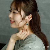 ピアス 金属アレルギー サージカルステンレス フープ 落ちない 引っかからない 外れにくい フック カラフルストーン アクリル しずく 雫 ドロップ ひと粒 片耳 1個