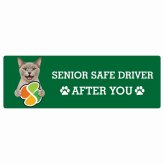 カーサイン 高齢者マーク SENIOR SAFE DRIVER ヨーロピアンバーミーズ ステッカー シール 長方形 20x6.7cm 肉球 日本製 車