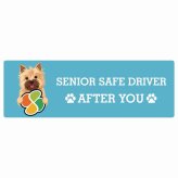 カーサイン 高齢者マーク SENIOR SAFE DRIVER ノーリッチテリア ステッカー シール 長方形 20x6.7cm 肉球 日本製 車