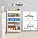 ラック 隙間収納ワゴン ロータイプ 幅12×高さ85cm 可動 キャスター付 木製 スリム ワゴン マルチ キッチン リビング コンパクト 収納スペース 両側 オープンタイプ 落下防止 ワゴン収納 食 新生活