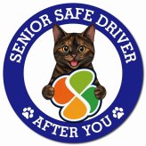 カーサイン 高齢者マーク SENIOR SAFE DRIVER サビ（べっ甲） マグネット 強力 直径13cm 肉球 日本製 車 ステッカー