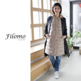 ダウンベスト ロング レディース 秋冬 ダウン ベスト ロング丈 ダウン80% ブランド Filomo ロングベスト ダウン 冬 フィローモ 軽い 暖かい インナーダウン 保温性 防寒 軽量 秋 冬 中綿 アウター ライトダウン ギフト プレゼント 5F (08000232r)