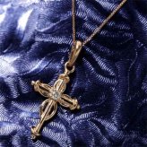 ネックレス レディース 10金 ピンクゴールド K10PG クロス 十字架 ダイヤモンド ペンダント ダイヤ 華奢 シンプル アクセサリー ジュエリー