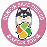 カーサイン 高齢者マーク SENIOR SAFE DRIVER ポンスキー マグネット 強力 直径13cm 肉球 日本製 車 ステッカー