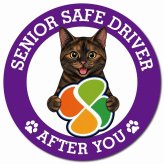 カーサイン 高齢者マーク SENIOR SAFE DRIVER サビ（べっ甲） マグネット 強力 直径13cm 肉球 日本製 車 ステッカー