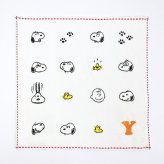 スヌーピー ミニタオル アイコン(Y) イニシャル アイボリー ハンカチ SNOOPY