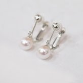 ［pearl594］6mm - 6.5mm ピアス あこや真珠 熊本 天草 本真珠 シンプル イヤリング ブラタイプ