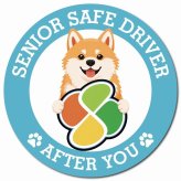 カーサイン 高齢者マーク SENIOR SAFE DRIVER 秋田犬 マグネット 強力 直径13cm 肉球 日本製 車 ステッカー
