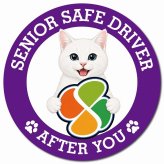カーサイン 高齢者マーク SENIOR SAFE DRIVER 白 マグネット 強力 直径13cm 肉球 日本製 車 ステッカー