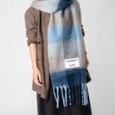 【正規品】 バーブ トゥ ドゥ VERB TO DO SCARF マフラー C-SCARF スカーフ レディース チェック 大判 フリンジ ファッション小物