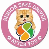 カーサイン 高齢者マーク SENIOR SAFE DRIVER マンチカン マグネット 強力 直径13cm 肉球 日本製 車 ステッカー