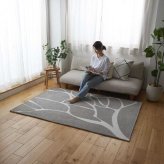 ラグ カーペット ウレタン入り ウレタン 190×240 3帖 3畳 レトロ 北欧 手洗いOK お洒落 北欧柄 ナチュラル 滑り止め 折りたたみ おしゃれ ホット 対応 床暖房対応 コンパクト収納 モダン グレー