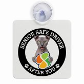 カーサイン 高齢者マーク SENIOR SAFE DRIVER ユークレニアンレフコイ 車内用 吸盤タイプ 収れん火災防止タイプ 肉球 日本製 車 ステッカー