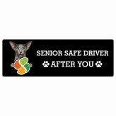 カーサイン 高齢者マーク SENIOR SAFE DRIVER オリエンタルショートヘア ステッカー シール 長方形 15x5cm 肉球 日本製 車