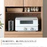 食器棚 ゴミ箱収納付き レンジ台 ゴミ箱上ラック レンジボード キッチン収納 スライドトレー 2段 2口コンセント 可動棚 引き出し 収納 スパイスラック 家電 スリム コンパクト 省スペース 幅58 リビング ダイニング 台所：