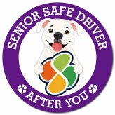 カーサイン 高齢者マーク SENIOR SAFE DRIVER ピットブル マグネット 強力 直径13cm 肉球 日本製 車 ステッカー