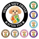 カーサイン 高齢者マーク SENIOR SAFE DRIVER トイプードル ステッカー シール 直径13cm 肉球 日本製 車