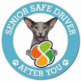 カーサイン 高齢者マーク SENIOR SAFE DRIVER オリエンタルショートヘア マグネット 強力 直径13cm 肉球 日本製 車 ステッカー