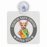 カーサイン 高齢者マーク SENIOR SAFE DRIVER スフィンクス 車内用 吸盤タイプ 収れん火災防止タイプ 肉球 日本製 車 ステッカー
