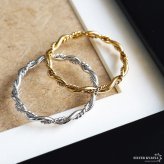 ステンレス ダブル ツイストリング ひねりリング 細身 個性的 ねじりリング ゴールド 18K GP シルバー レディース 女性 指輪 金属アレルギー対応