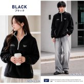 Reebok リーボック フリース プルオーバー レディース メンズ  トレーナー 長袖  裏起毛 ハーフジップ 軽量 ワンポイントロゴ 刺繍   ブランド ゆったり ユニセックス 春 秋 冬 M L LL 黒 白 紺 2026fw