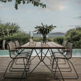 ガーデンテーブル 屋外 テーブル 大型 長方形 おしゃれ 木製 高級 デザイナーズ HOUE ホウエ スケッチ ダイニングテーブル 160cm 6人 竹 デンマークデザイン 北欧 ガーデンファニチャー 屋外用 テラス ウッドデッキ カフェ 店舗 雨ざらし