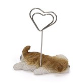 メモスタンド woobia ウービア シーズー 子犬 リアル動物オーナメント 高さ8cm デスク 卓上 インテリア 誕生日 お礼 退職祝い プチギフト 犬好き ギフト プレゼント メモホルダー