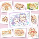 古希の記念に、似顔絵でお祝いを盛り上げませんか。初めての似顔絵注文でも安心です。 古希祝い 似顔絵 プレゼント 手描き ギフト 贈り物 名入れ 古希 記念 傘寿 長寿 祖父母 おじいちゃん おばあちゃん 下書き確認 修正無料 名入れ かわいい 宝物 一生もの 親孝行 長寿祝い 70歳 古希 一生もの メモリアル 節目 快気祝い 大量注文 ハロウィン ウェディングギフト サプライズ お祝い返し