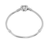 ボックス・ショッパー付 PANDORA(パンドラ) ★ Moments Heart & Snake Chain Bracelet ★モーメント ハート＆スネークチェーン ブレスレット ★ チャーム ブレスレット カスタマイズ アクセサリー シンプル 日常使い 誕生日 記念日 母の日 プレゼント ギフト