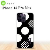 iPhone14 ProMax iPhone14 Pro Max スマホケース 背面ケース ハードケース 水玉 A 黒 白 +アルファベット 2022年 9月発売 nk-i14pm-1111i