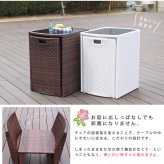 テーブル ラタン調コンパクト 3点セット「リゾモダン」 ガーデン おしゃれ 軽量 収納 庭 公園 カフェ セット ラタン調 ガーデンファニチャー 3点セット 店舗 アウトドアリビング 新生活