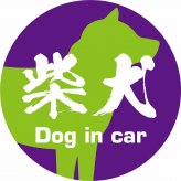 Dog in car ドッグインカー ステッカー カーステッカー 柴犬 毛筆書体 パープルグリーン シール 煽り運転対策 カーサイン