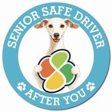 カーサイン 高齢者マーク SENIOR SAFE DRIVER イタリアングレーハウンド マグネット 強力 直径13cm 肉球 日本製 車 ステッカー
