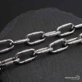 ステンレス あずきチェーンネックレス コイル 長あずき シルバー メタルネックレス シンプルネックレス メンズ 男性 金属アレルギー対応